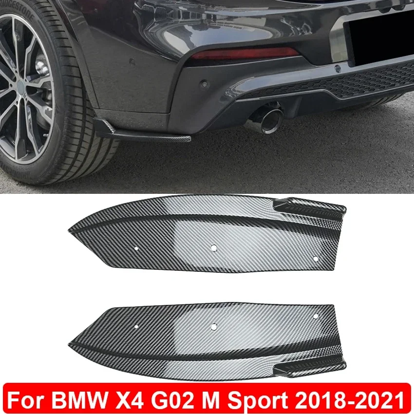 

For BMW X4 G02 M Sport 2018 2019 2020 2021 ONLY Rear Bumper Splitters Side Spoiler Deflector Body Kit Car Tuning Accessories