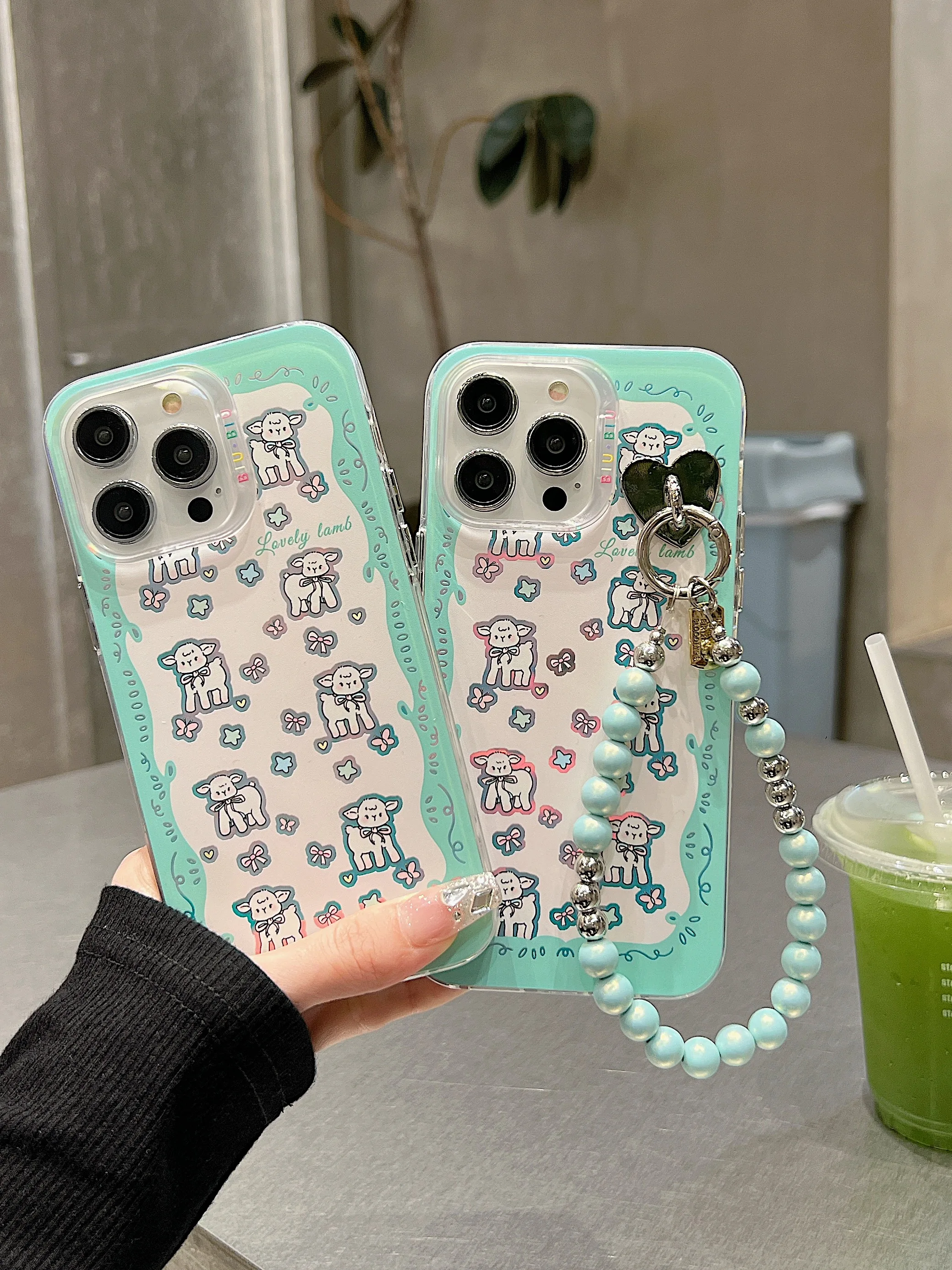 

INS Colorful Phone Case for Iphone 13 14 15 Pro Max Japan and Korea Sheep Butterfly Macarons Full Coverage Phone Cover