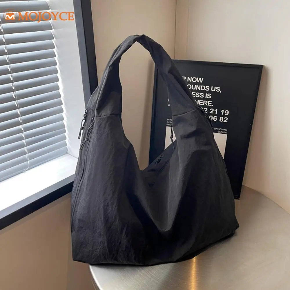 

Women Simple Shoulder Bag Multi-Pocket Commuting Bag Large Capacity Nylon Underarm Bag Solid Versatile Tote Bag Shopping Handbag