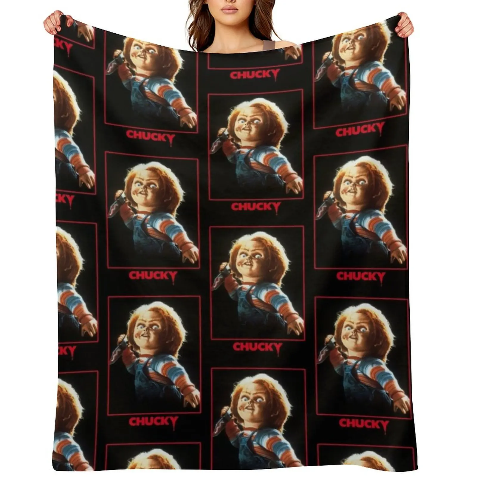 CHUCKY Childs Play Throw Blanket valentine gift ideas Plaid christmas decoration Thermals For Travel Blankets