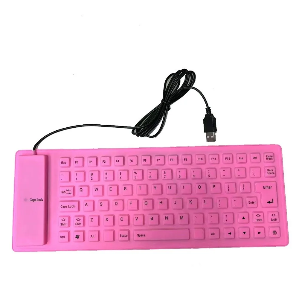 Pc Accessories Soft Touch Silicone Keyboard Foldable Mute USB Wired Keyboard Rollup Lightweight 85/109 Keys Keyboard Travel
