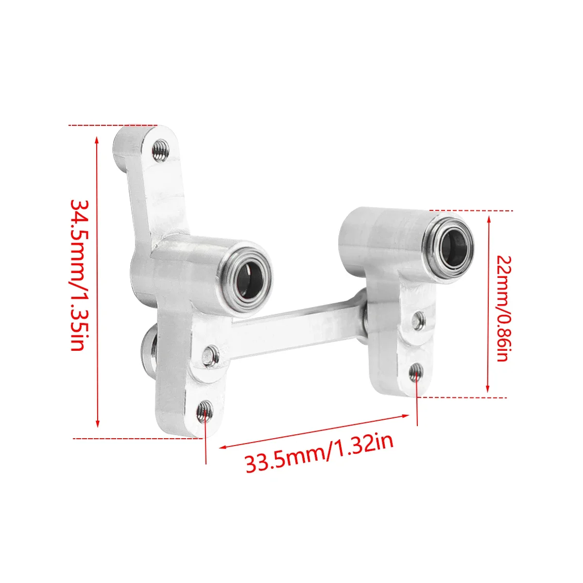 CNC Aluminum Modification Steering Group Assembly With Bearings For 1/14 MJX 14209 14210 RC Car Metal Upgrade Parts