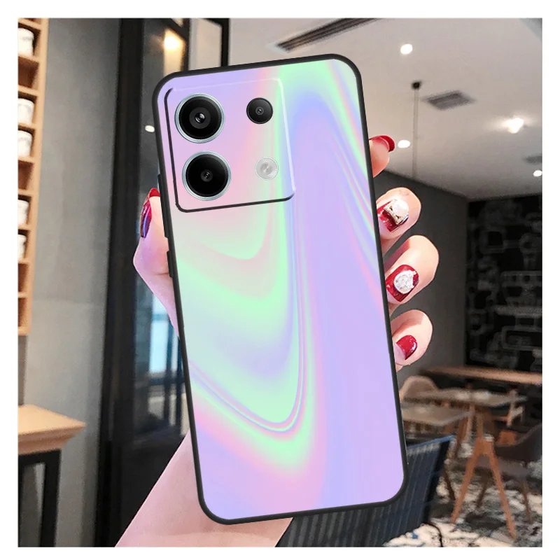 Rainbow Holographic Iridescence Case For Xiaomi Redmi Note 13 12 11 9 10 Pro 9S 10S 11S 12S Redmi 13 12 10C 12C 13C Coque