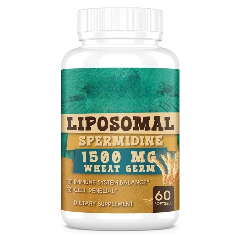 15MG Spermidine supplement, liposome arginine, containing zinc and thiamine, cell renewal, anti-aging, 60 capsules soft