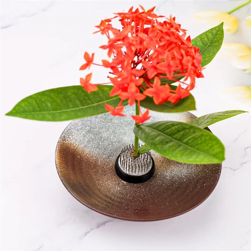 2025 Trend Ikebana Japanese For Flower Arrangement Supplies For Flower Frog Bowls 1.57Inch Vase Kit With Base Fixed Tool