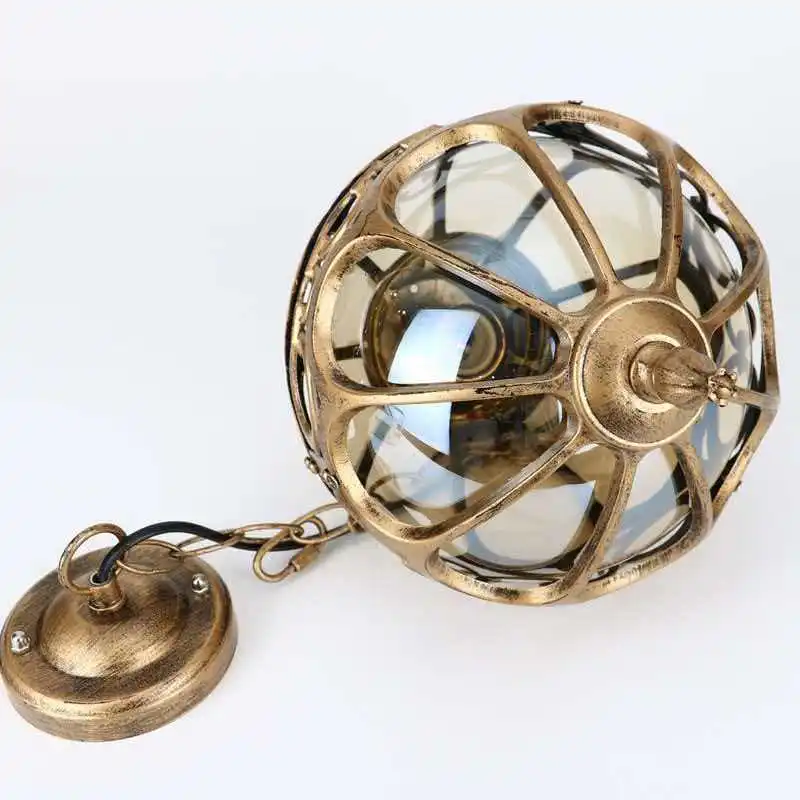 Retro European Outdoor Waterproof Pendant Lights Grape Frame Chandeliers for Balcony Corridor Aisle Loft Restaurant Lighting Fix