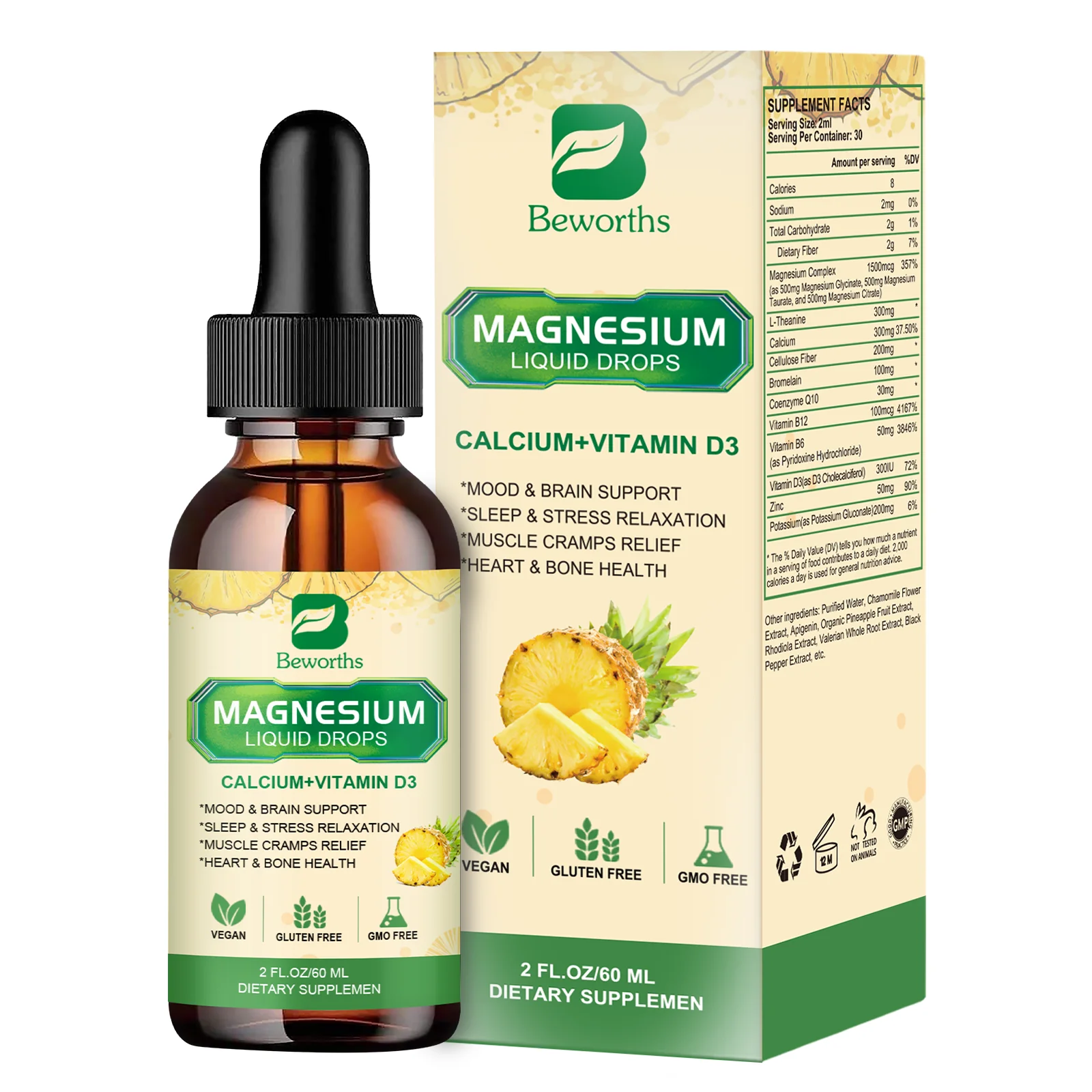 

BEWORTHS Magnesium Drop High Quality Formulated for Supports Muscle Relation &Recovery Promote Body & Mood Relaxation Help Sleep
