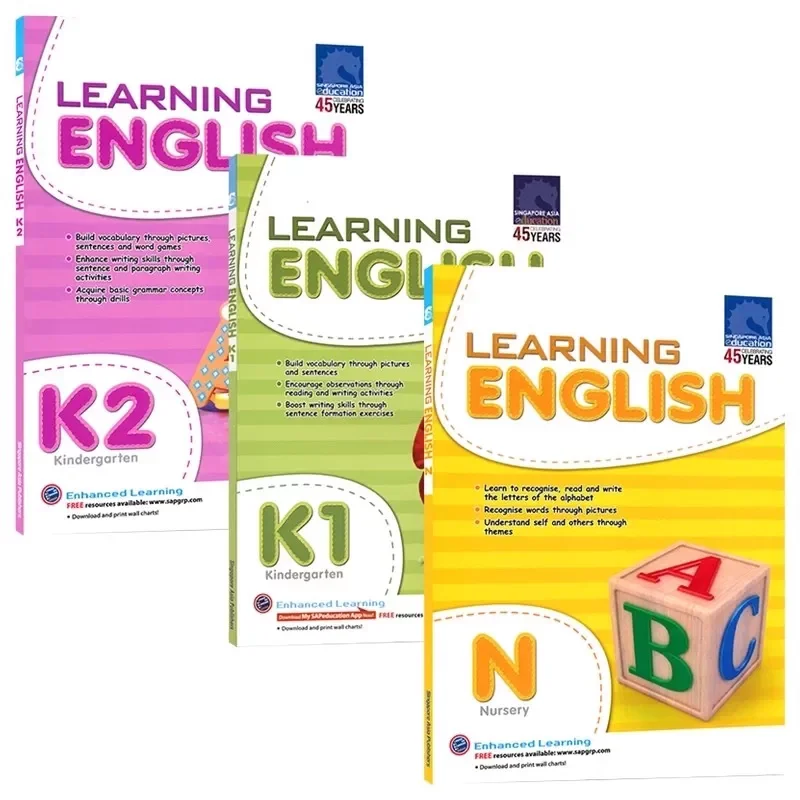 3 Books Sap Learning English N K1 K2 Children Exercise Book Singapore Kindergarten Study Textbook