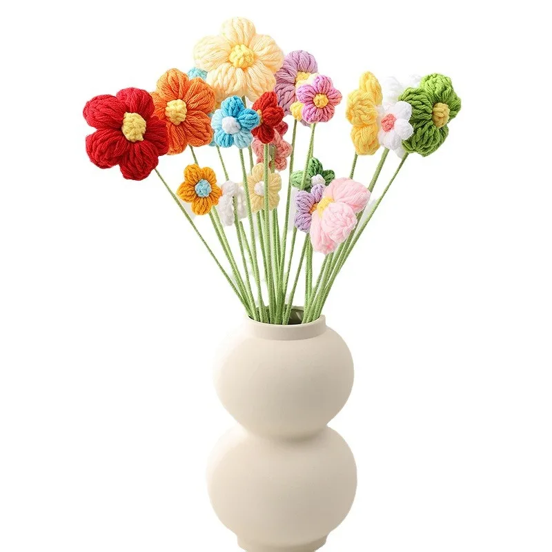 

Имитация пряжи ручной вязки, одиночный маленький слой, украшение для дома, гостиной, трансграничные хит продаж, готовые цветы из пряжи