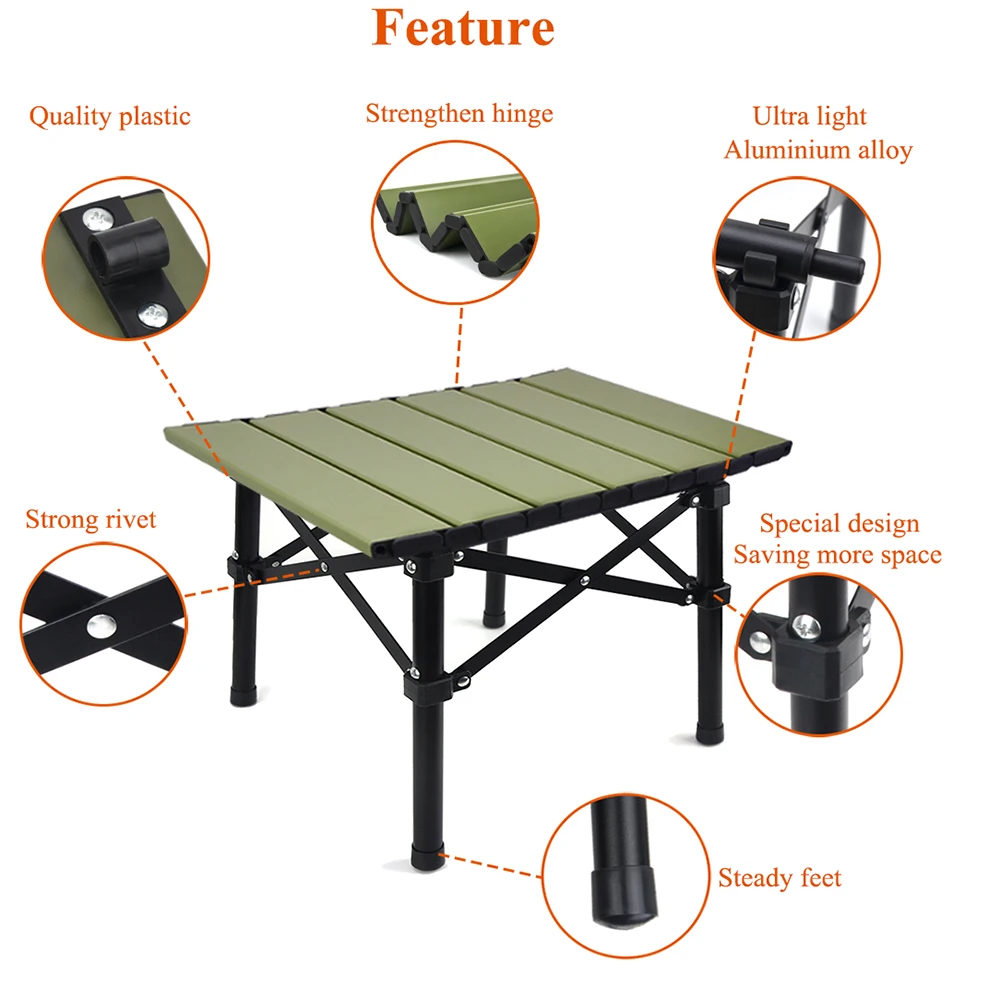 NH Same Quality Camping Small Table 50 KGS Bearing Portable Coffee Table Folding Mini Table for Outdoor Fishing Picnic