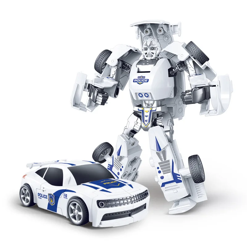 2-in-1 Kids Mini Robot Car Toy Simulation Inertia Drive Transforming Robot Car Toy For Kids Deformation Vehicle Model For Boys