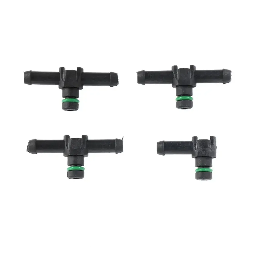 4Pcs Diesel Injector Return Pipe Connector Leak Off 3Pcs T Pipe + 1Pc L Pipe for DENSO Injector Accessories Parts Wholesale