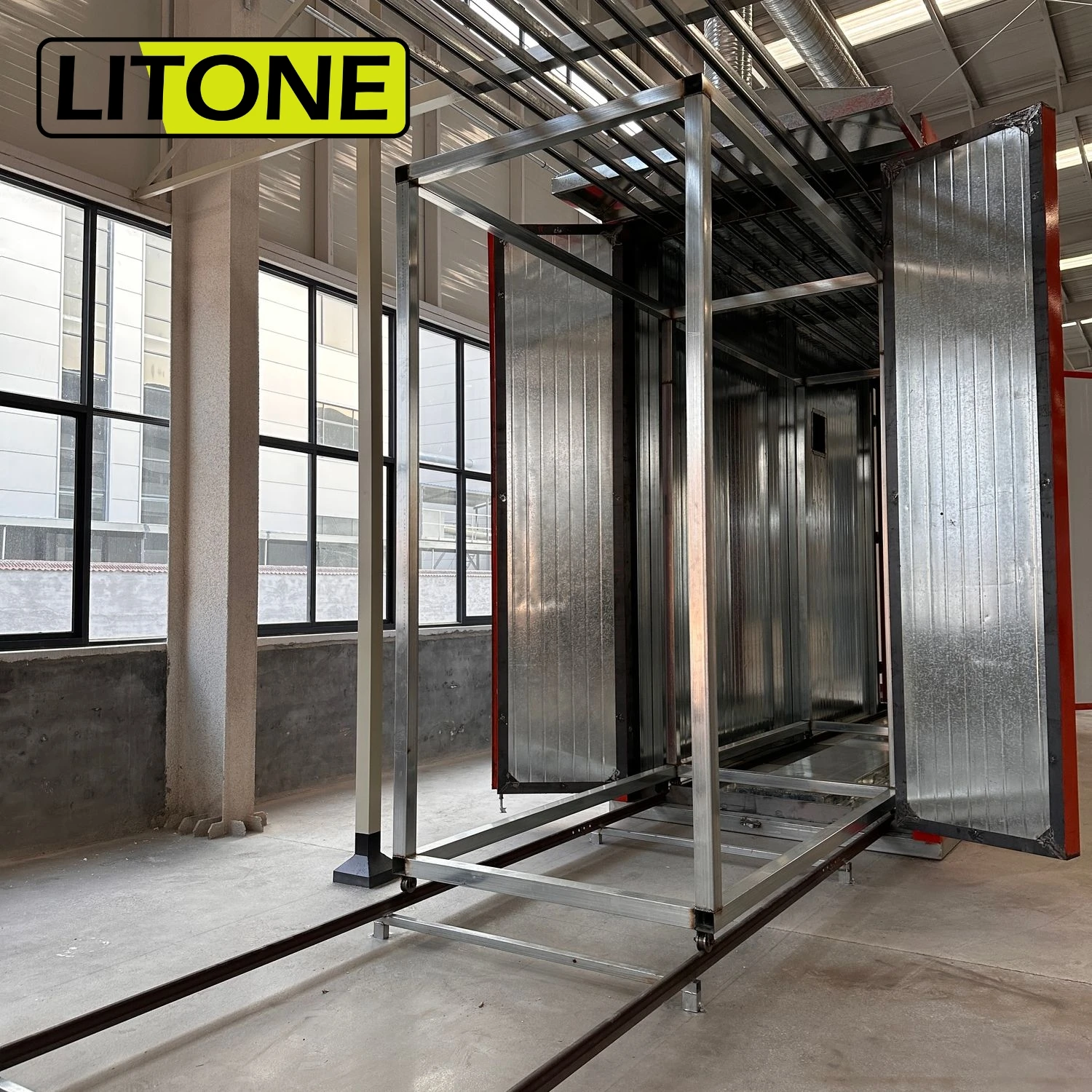 Outdoor Manual Electric Curing Oven Paint Booth LITONE Brand Movable Powder Coating Spray Booth With 1 Year Warranty
