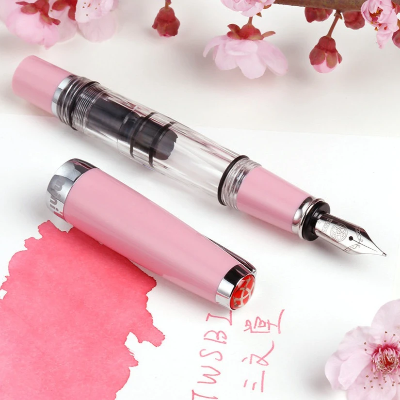 Limited Edition TWSBI Diamond 580 Mini Edition Sakura Pink Fountain Pen Ink Perfect for Girls Writing Business Gift Box Set
