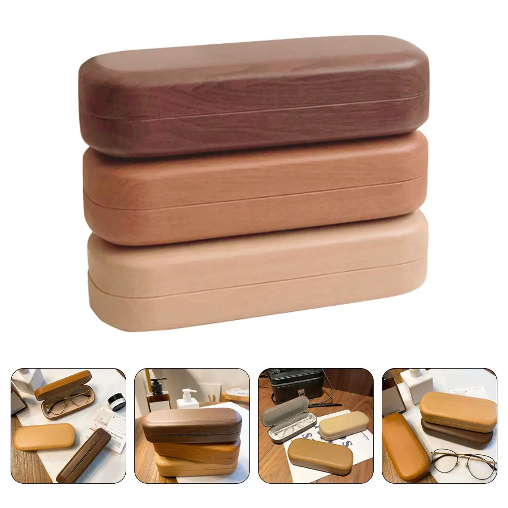 

3pcs Glasses For Kids Sunglasses Case Hard Shell Pu Travel Organizer For Men Women Slim Portable Glasses Case