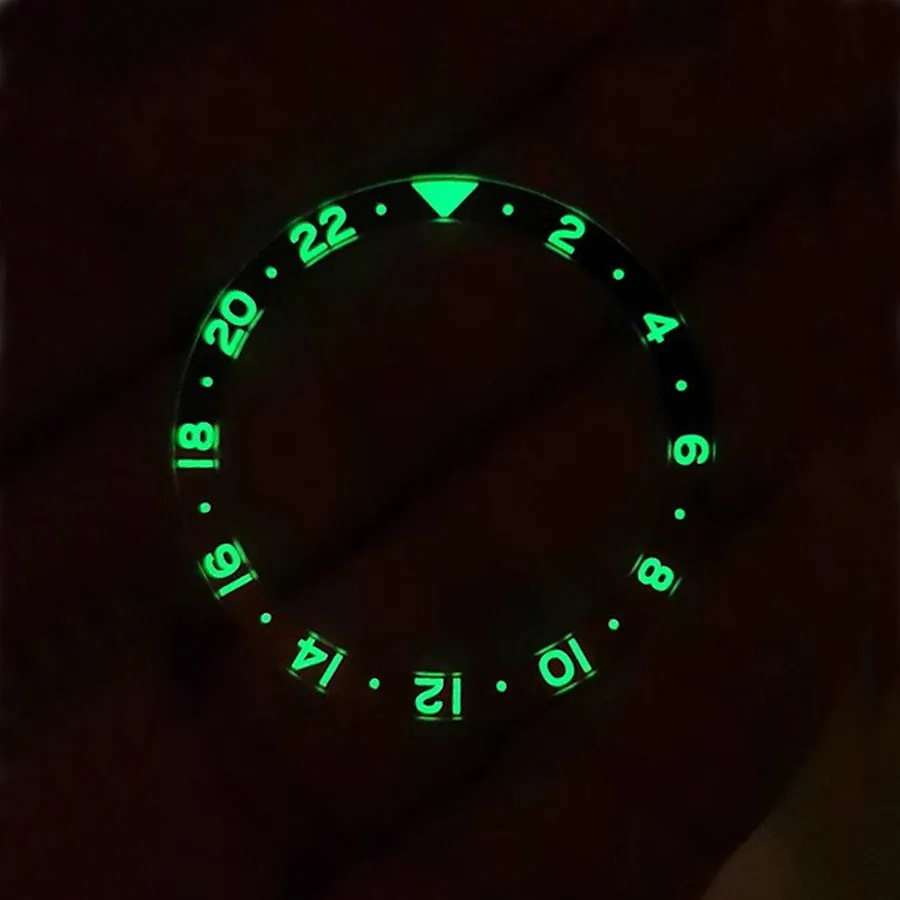 38mm*31.5mm Bezel Insert Flat Sapphire Glass High grade Bezel Green Luminous Watch Lnsert Glass Timing Ring Fit to SKX007/009