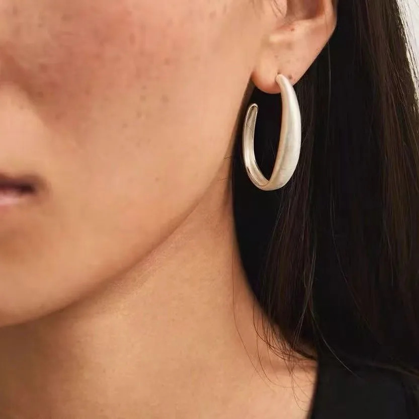 

Jenny&dave Jewelry Earrings Women's Earrings Ear Cuffs Plain Silver Earrings Middle Ear Rings Large Earrings S925 Silver Needles