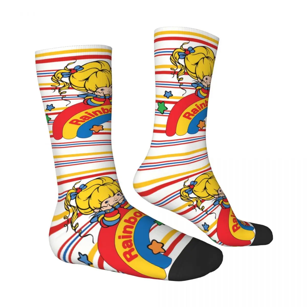 Meias de ciclismo para homens e mulheres, Rainbow Brite, presente de meias, primavera, verão, outono, inverno