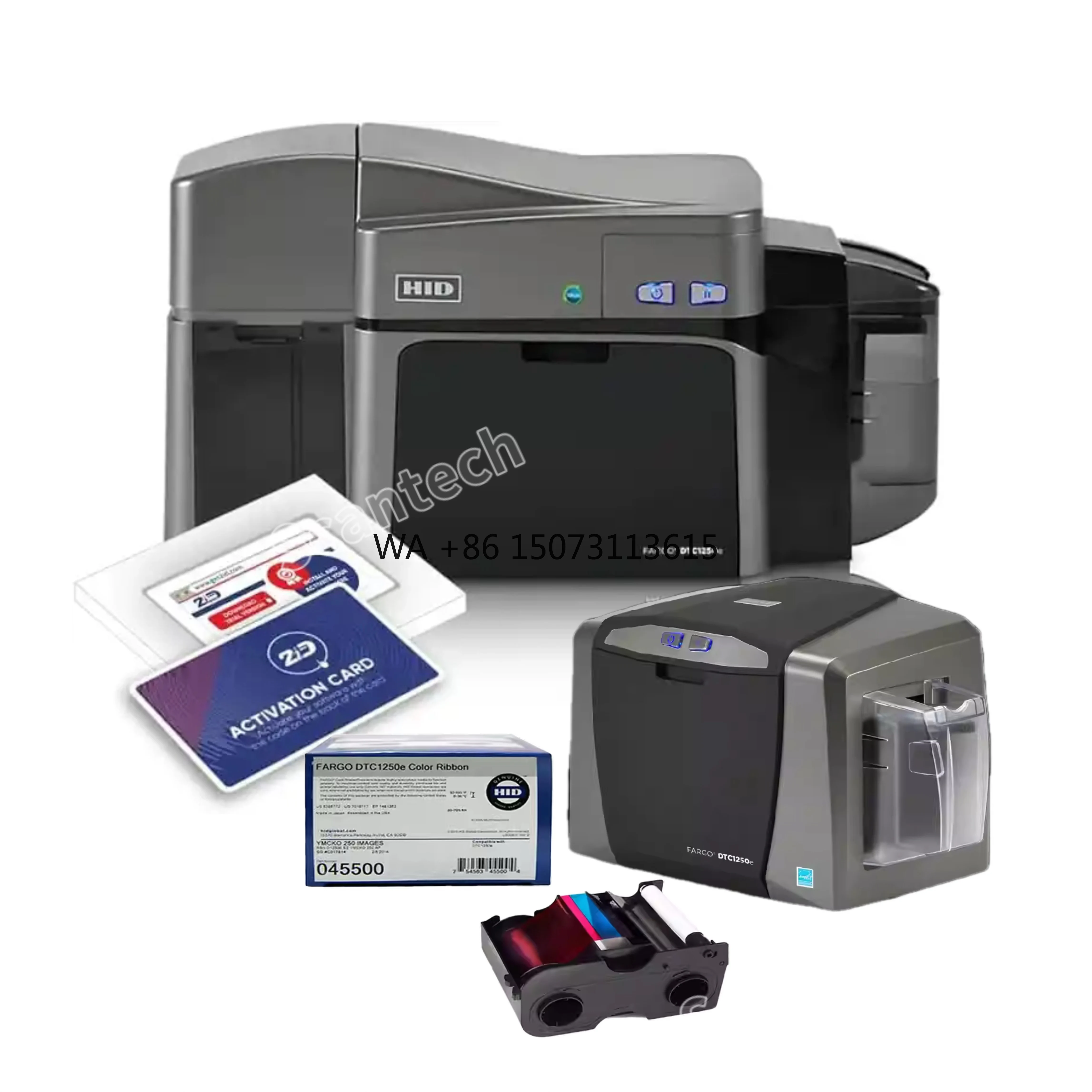 

HID Fargo DTC1250e ID Card System - Laminating Single-Side & Holographic Double-Side PVC Card Production with UV/NFC
