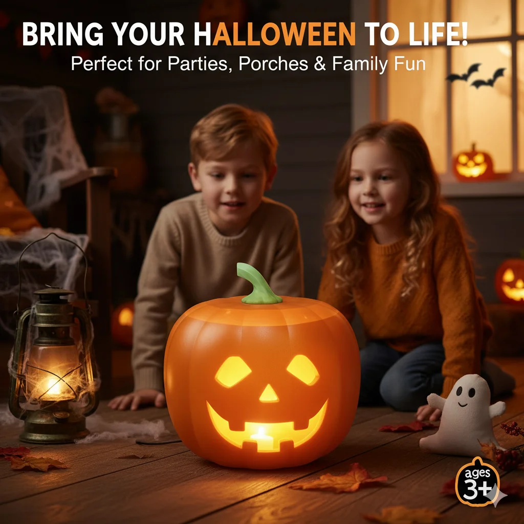 Jabbering Jack Talking Pumpkin Animated Pumpkin Built In Video Projector & Speaker Creative Talking Singing Pumpkin Ornaments