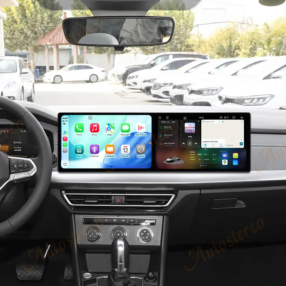 Dual 10.1inch Screen For Volkswagen Lamando 2014-2021 Car GPS Android 15 Navigation Multimedia Player Car Radio Auto Head Unit-