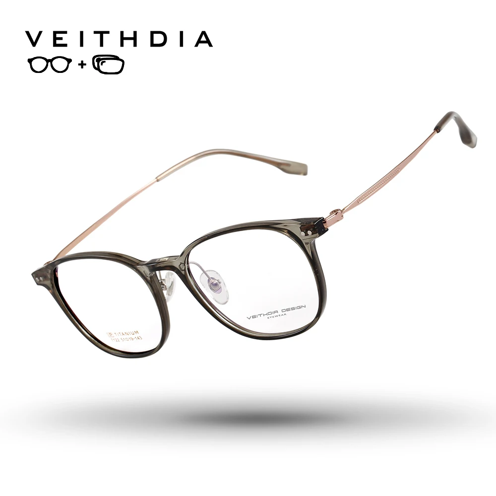 VEITHDIA Titanium Progressive Prescription Glasses Custom Photochromic Myopia Optical Eyewear Fashion Eyeglasses Frame V7122