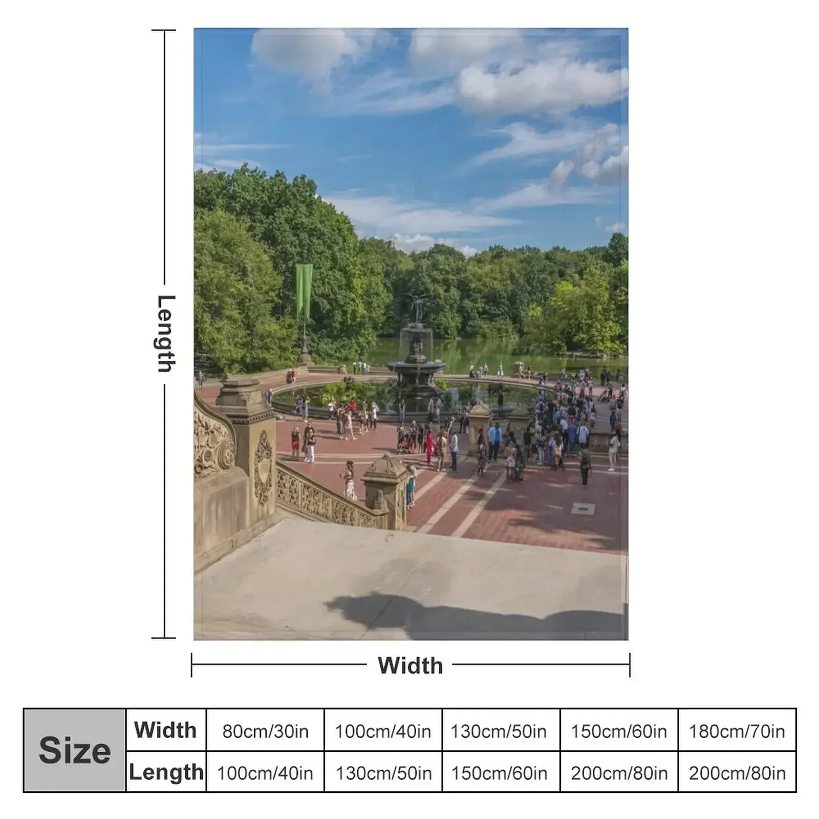 Day at Bethesda Terrace Throw Blanket couch cozy soft plush fuzzy picnic outdoor blanket