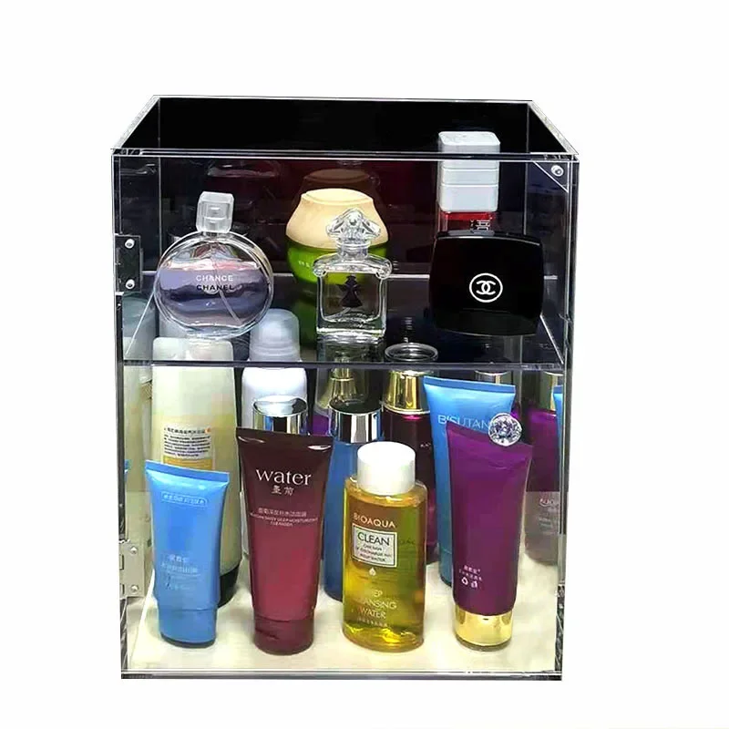 

Dresser Perfume Shelf Desktop Acrylic Transparent Cosmetic Skin Care Products Storage Box Dustproof Large Capacity Showcase