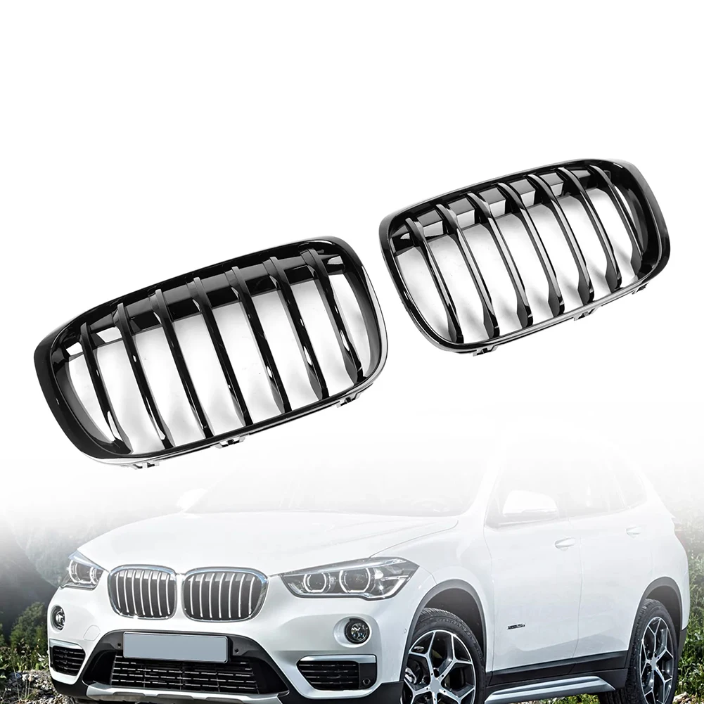 

2Pcs Front Kidney Grille Single Slat Grill Grille Weather-proof Replacement Compatible With X1 F48 F49 2016-2018