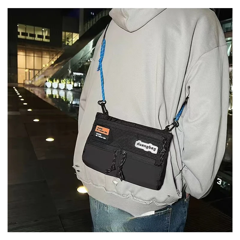 Trendy Brand Small Crossbody Bag Men\'s Nylon Chest Pack Couples Light Single Shoulder Mobile Phone Bag Male Hiking Storage Bag