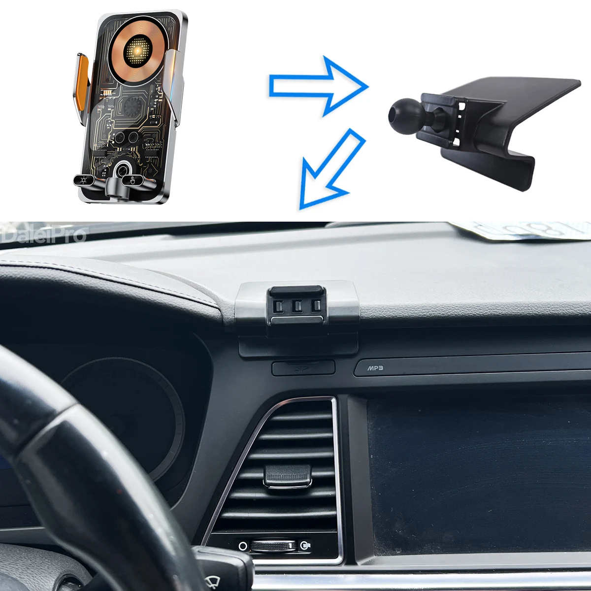 For 2015-2017 Hyundai Sonata LF Car Phone Holder Wireless Charger Magsafe Holder Auto Clamping Strong Magnet Car Accessories