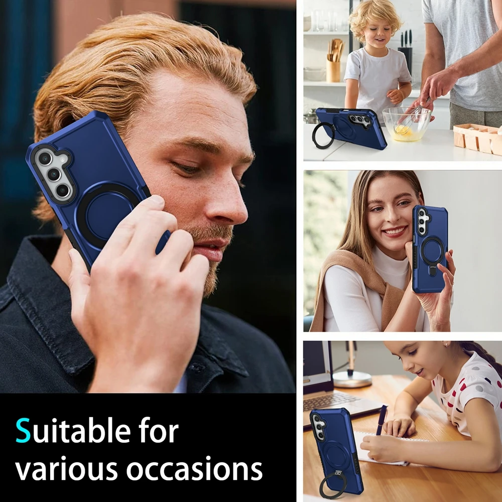 Luxuriöse Panzer-Halterungshülle für Samsung Galaxy A03S A05 A06 A13 A15 A16 A22 A23 A24 A32 A33 A35 A52 A55 mit Ringhalter und Standfunktion – Detail 16