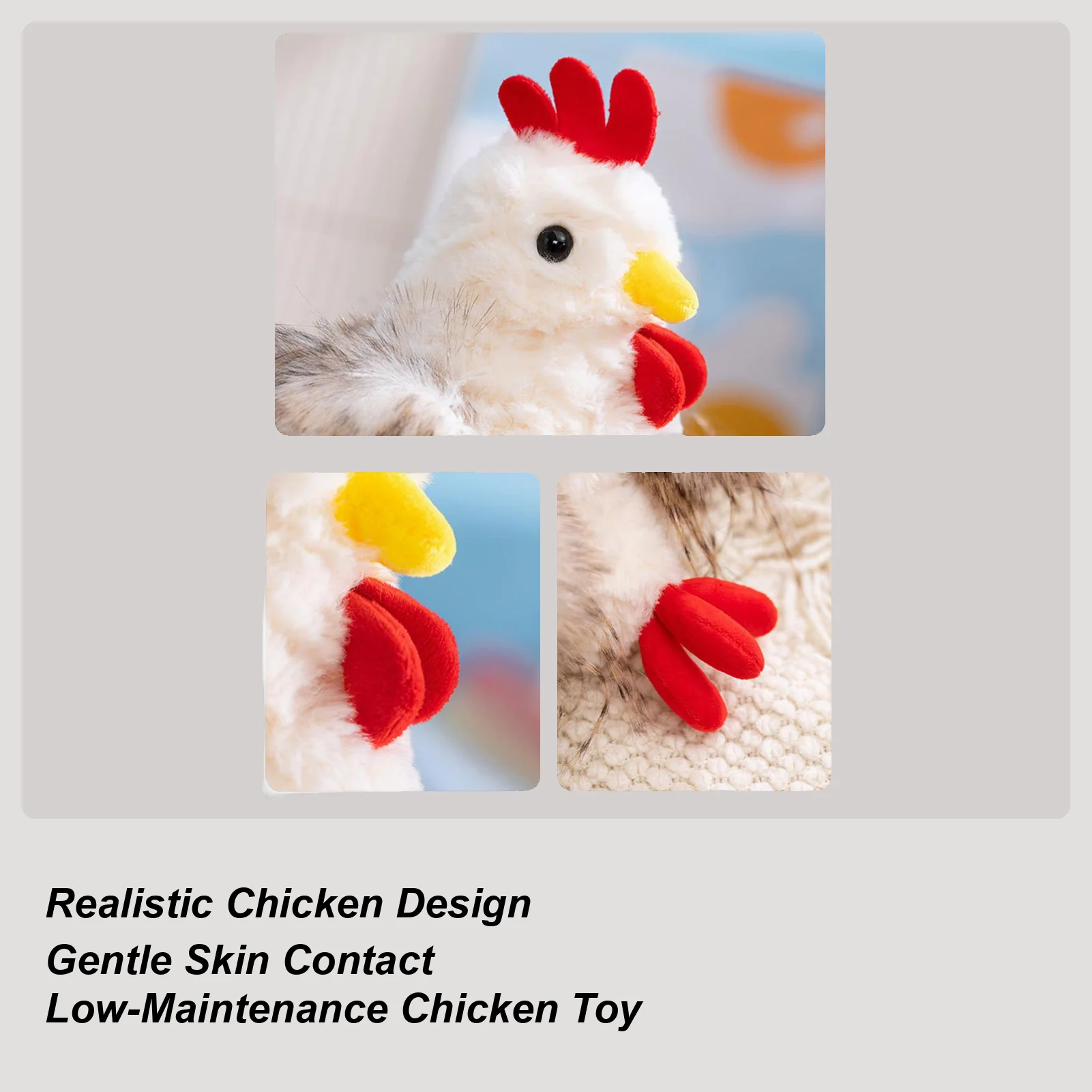 

Chicken Plush Interactive Sensory Safe Doll Soft Plush Rooster For Family Kids Boy Girl Birthday Travel Home Indoor