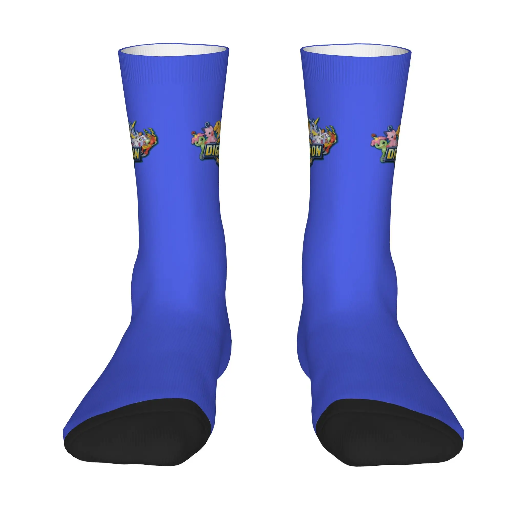 Funny Sock BANDAI Digimon Digimon Logo Vintage Seamless Pattern Printed Men Socks Casual Men's Socks