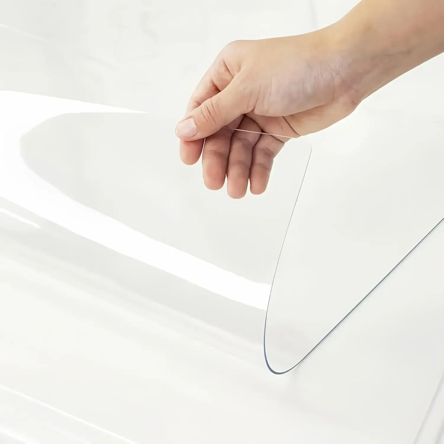 Transparente wasserdichte Tischdecke aus PVC, rechteckig, ölbeständig und leicht zu reinigen, geeignet für Esstische, Versammlungen und Camping. – Detail 7