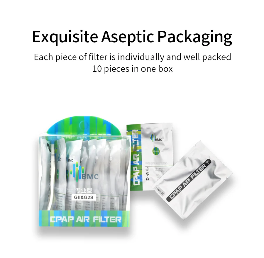 CPAP Foam Filter BMC Premium Disposable Universal Filters Supplies for BMC G2S A20/C20 GII E-20C/E-20A G3 M1 Mini CPAP Machine