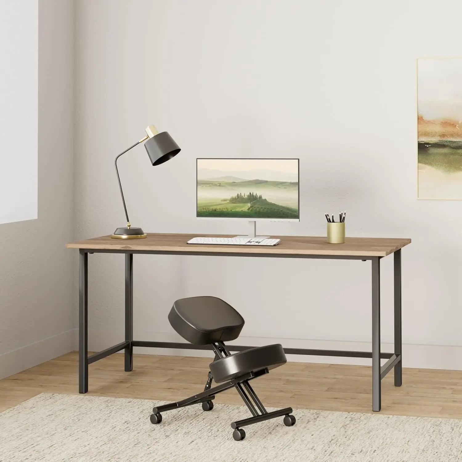 Chair Ergonomic for Office, Adjustable Stool for Home and Office - Improve Your Posture with an Angled Seat - Thick Moulded