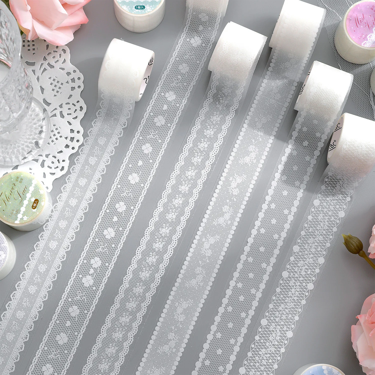 1pcs Korean Ins Cute Lace Patterned Tape Hand Account Journal Washi Tape Collage Planner Diy School Stationary Stickers