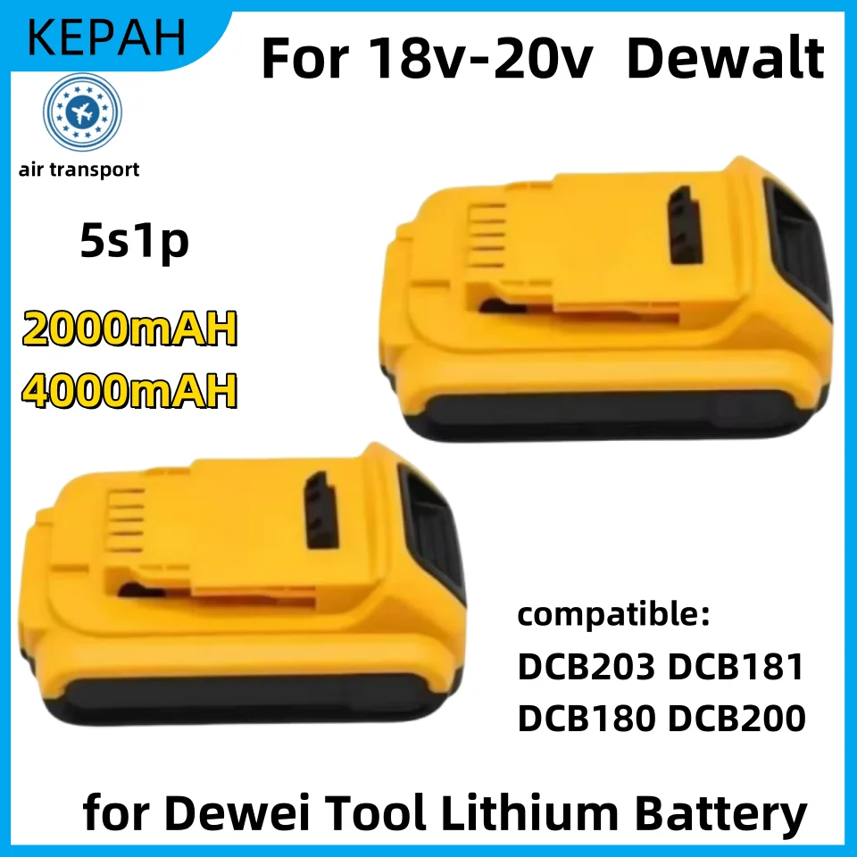 20V 2000/4000mAh DCB200 Li-ion Rechargeable Power Tool Battery for Dewalt DCB203 DCB181 DCB180 DCB200 DCB201 DCB201-2 L50