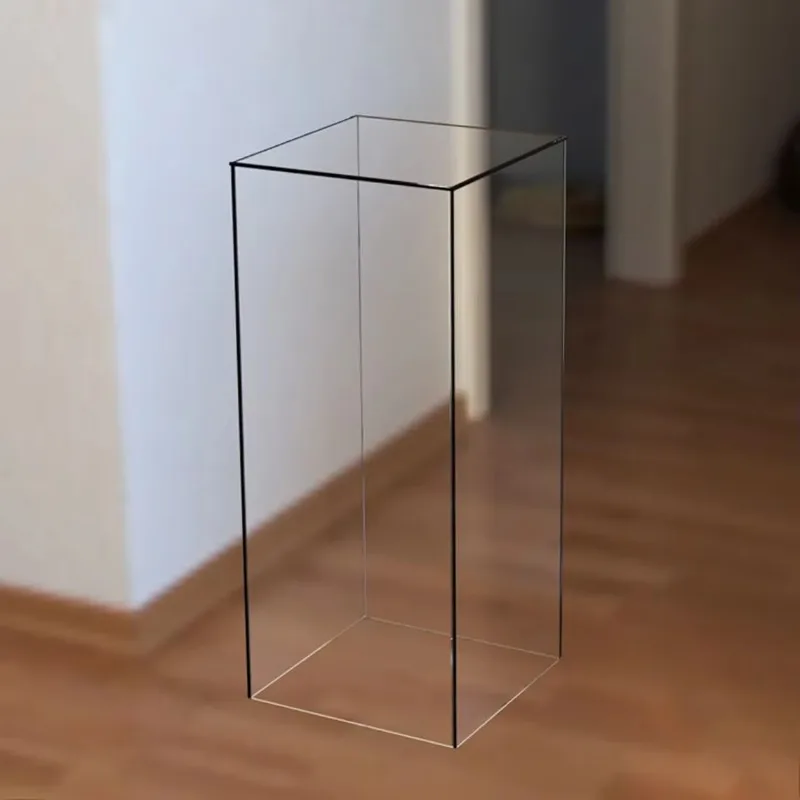 acrylic cube box transparent square wedding base base cylindrical pillar acrylic flower display stand