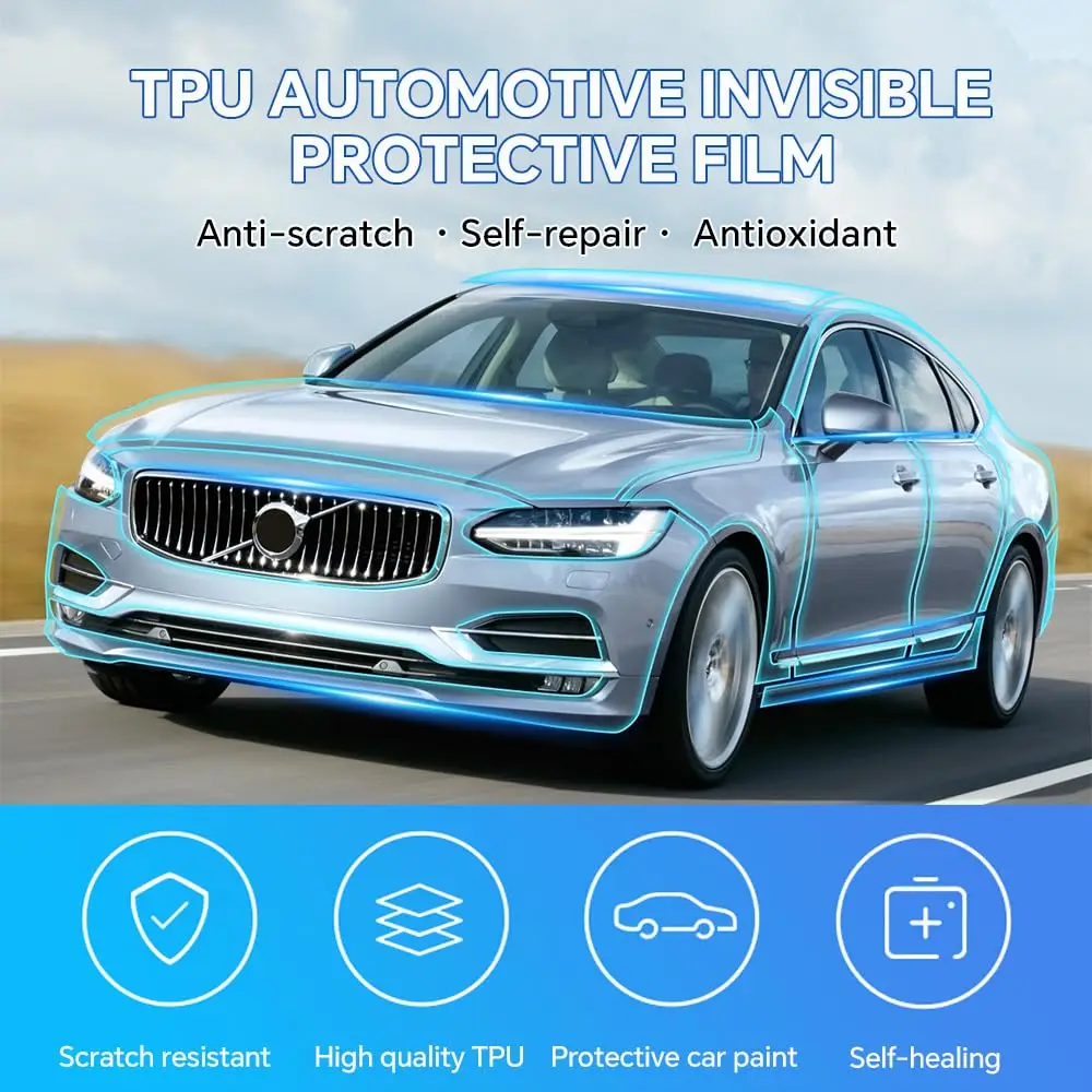 

8.5Mil Pre-cut PPF For Volvo S90 2017-2024 TPU Bumper Hood Clear Paint Protection Film Scratch-Resistant Exterior Accessories