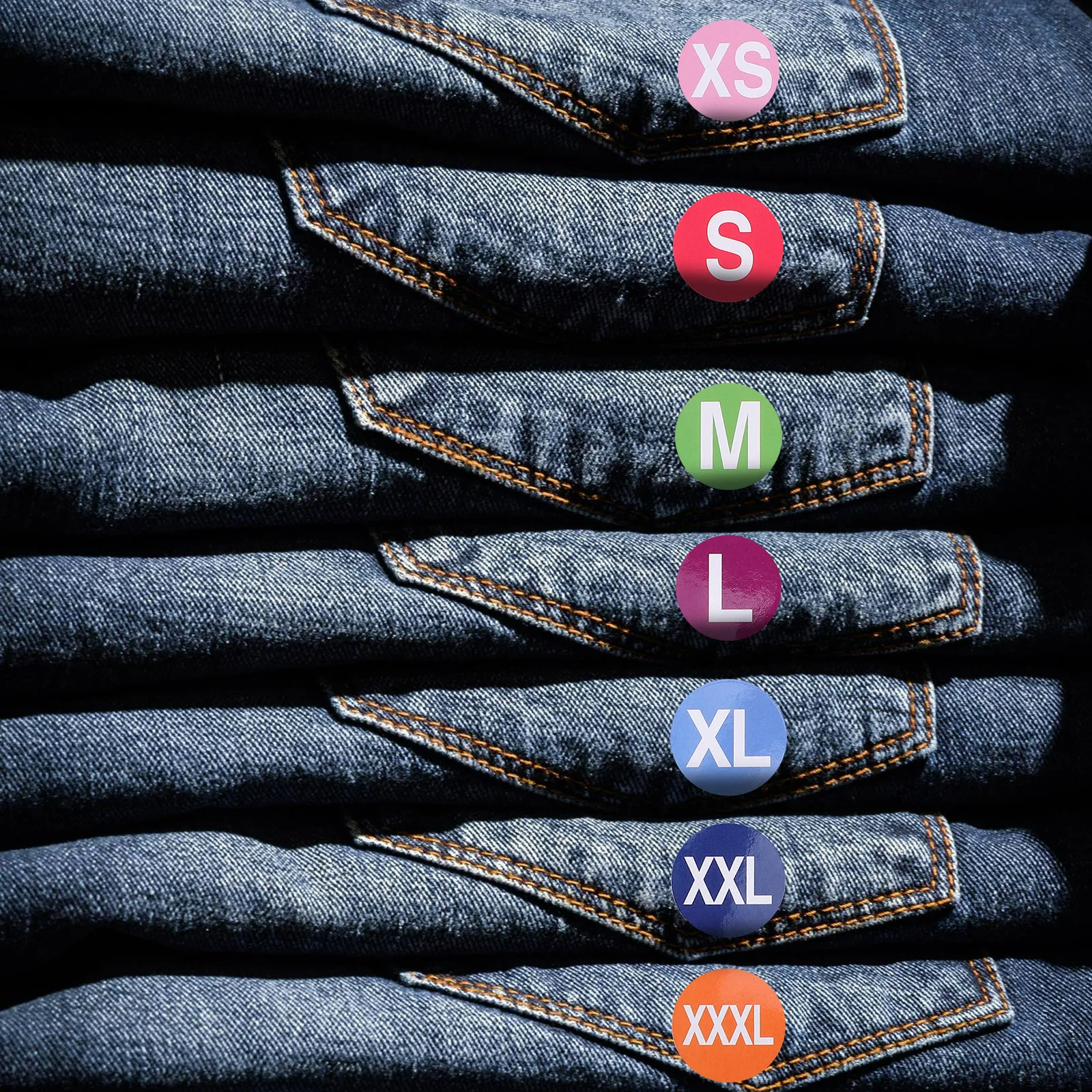 350Pcs Clothing Size Round Stickers Colorful Size Label Stickers for T Shirts Sweaters Coats Retail Labels Shirt Making Supplies