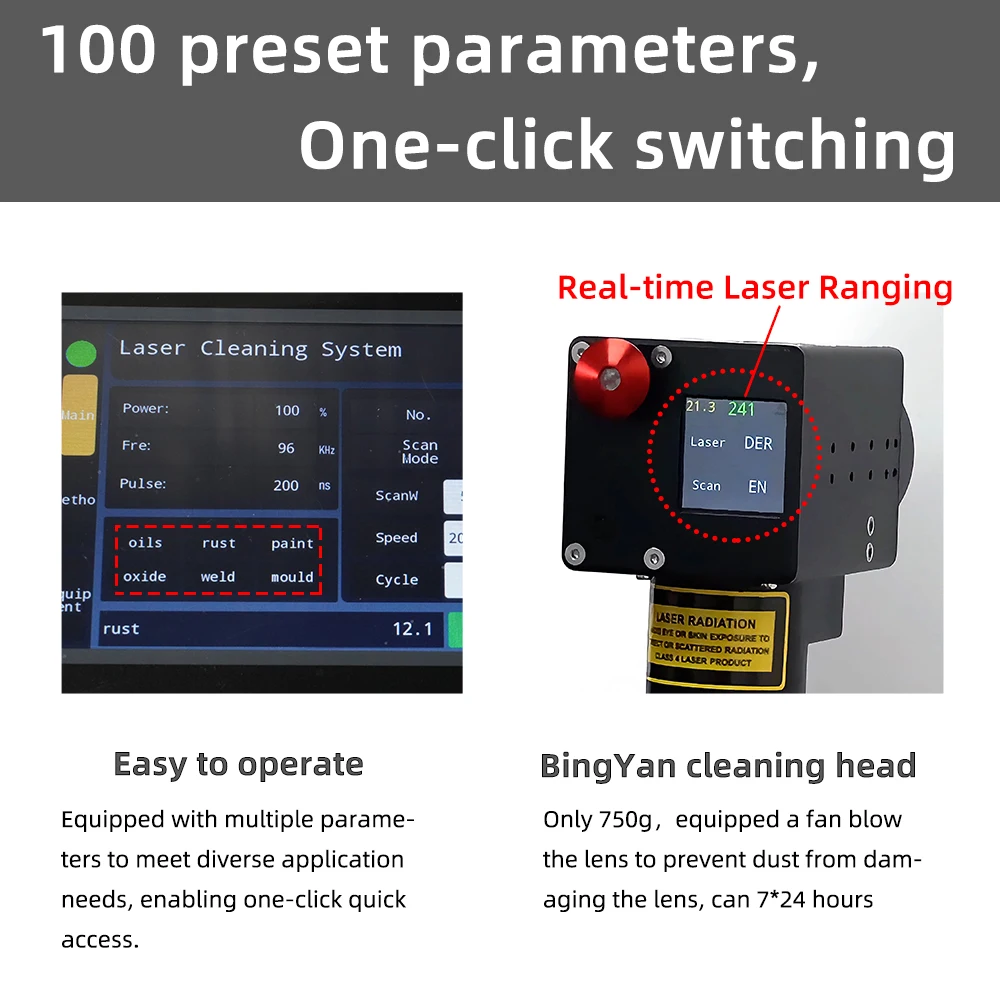 20% off BingYa Portable Fiber Metal Oil Metal Jpt  Cleaner Rust Paint Removal 300w Handheld  Cleaning Machine Price