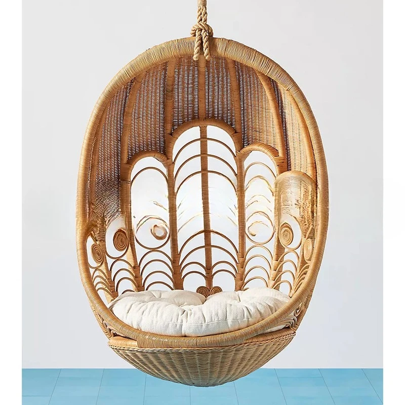 Peacock Hanging Chair Indoor Hanging Basket Rattan Living Room Rocking Chair Balcony Swing