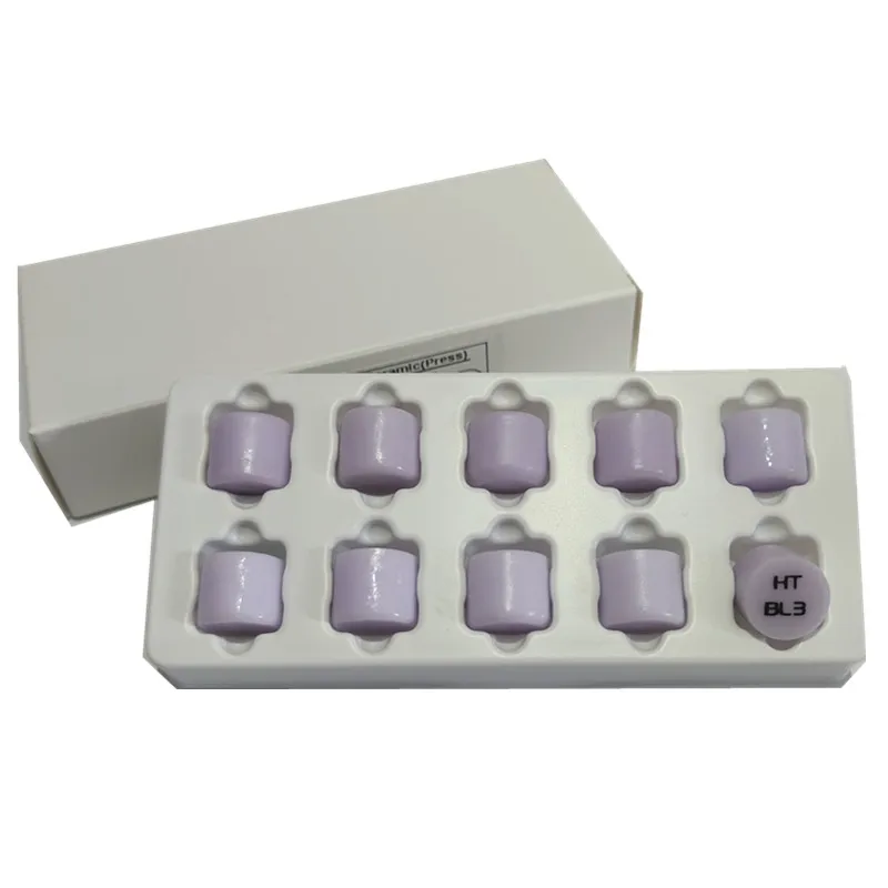 5pcs/Box Press Ingots Cube Dental Lithium Disilicate HT/ LT for Dental Lab CAD/CAM Purple Second Generation Cast Porcelain