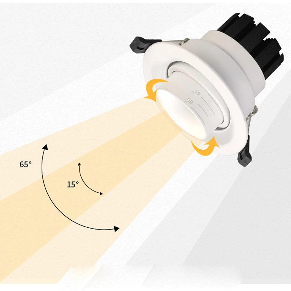 LED ogniskowanie lampa punktowa lampa sufitowa wbudowany punkt Cob lampa punktowa gospodarstwa domowego Downlight regulacja ostrości Anti glare