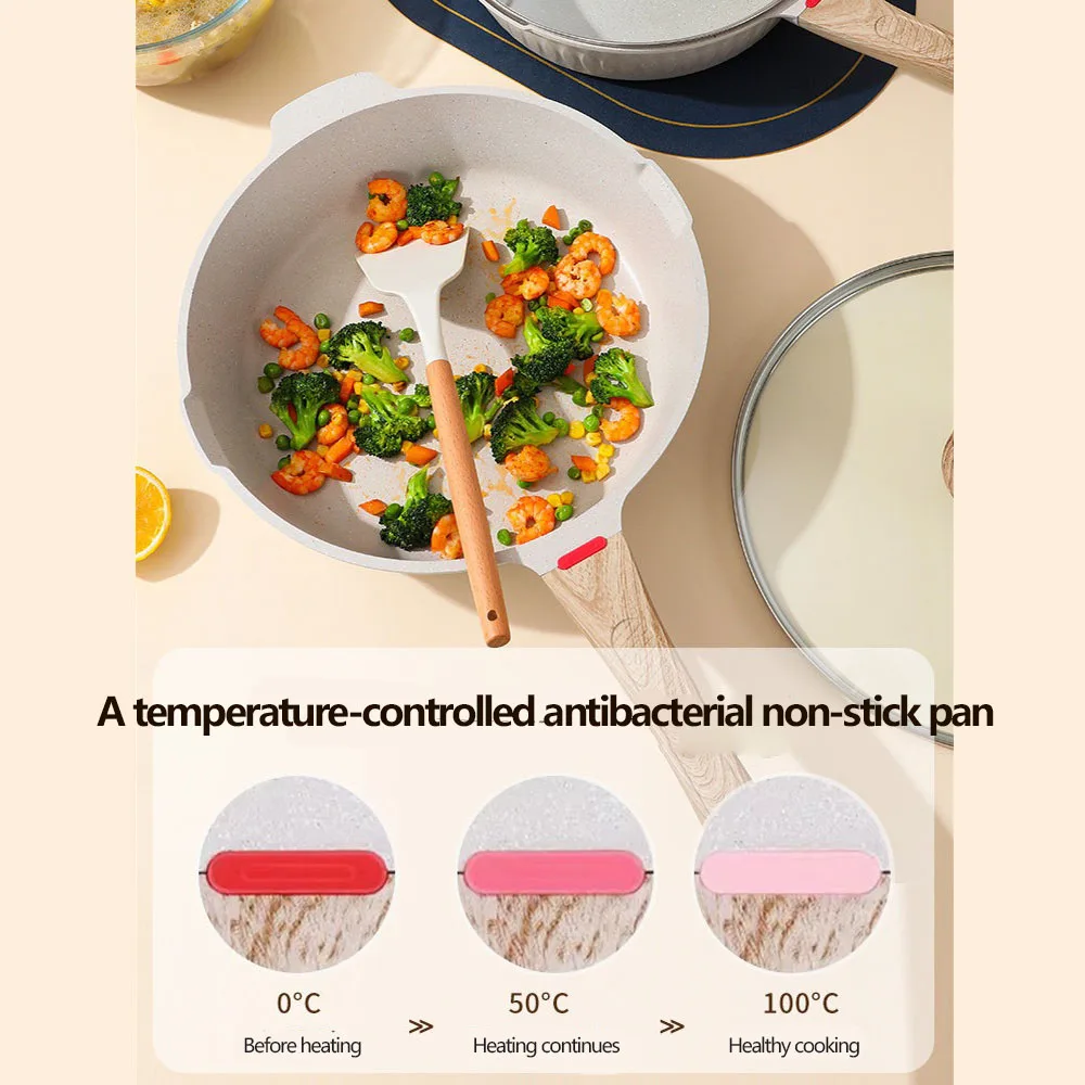 Mafenshi Flat-bottom Non-stick Pan,Cooking Pot,Home Use Steak Frying Pan,Egg Cooking Tool, Dedicated for Induction Cookers and