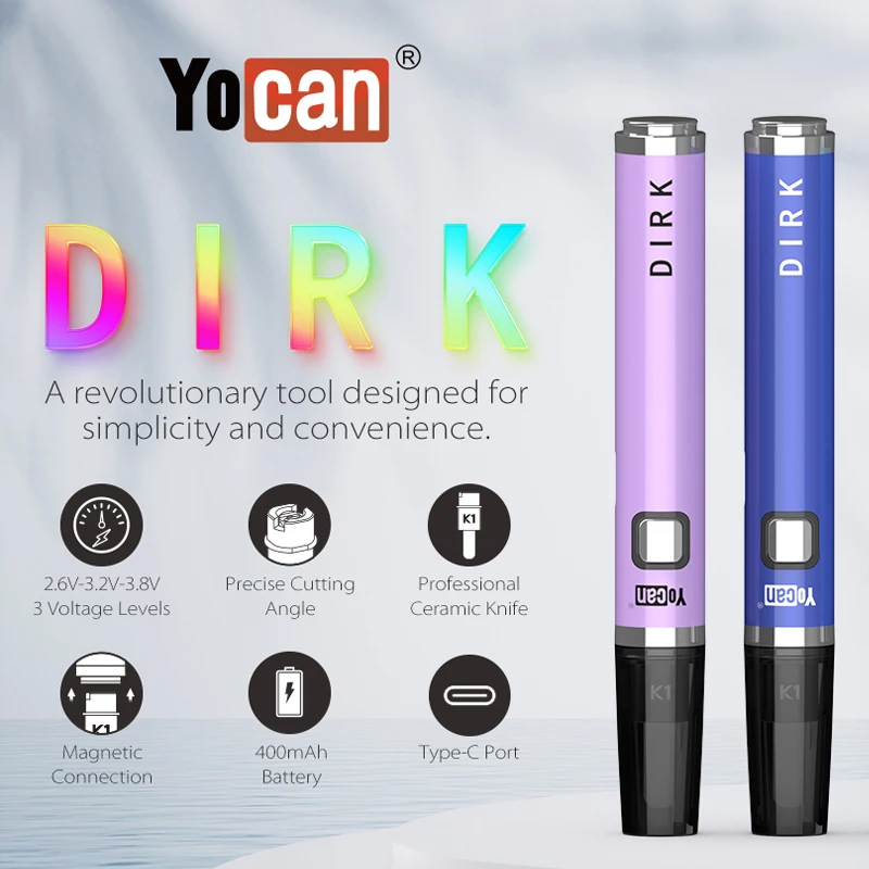 New Original Yocan DIRK Knife Heating Pen 400mah Type-C Rechargeable Battery Variable Voltage VS Yocan Blade Heating Knife Pen