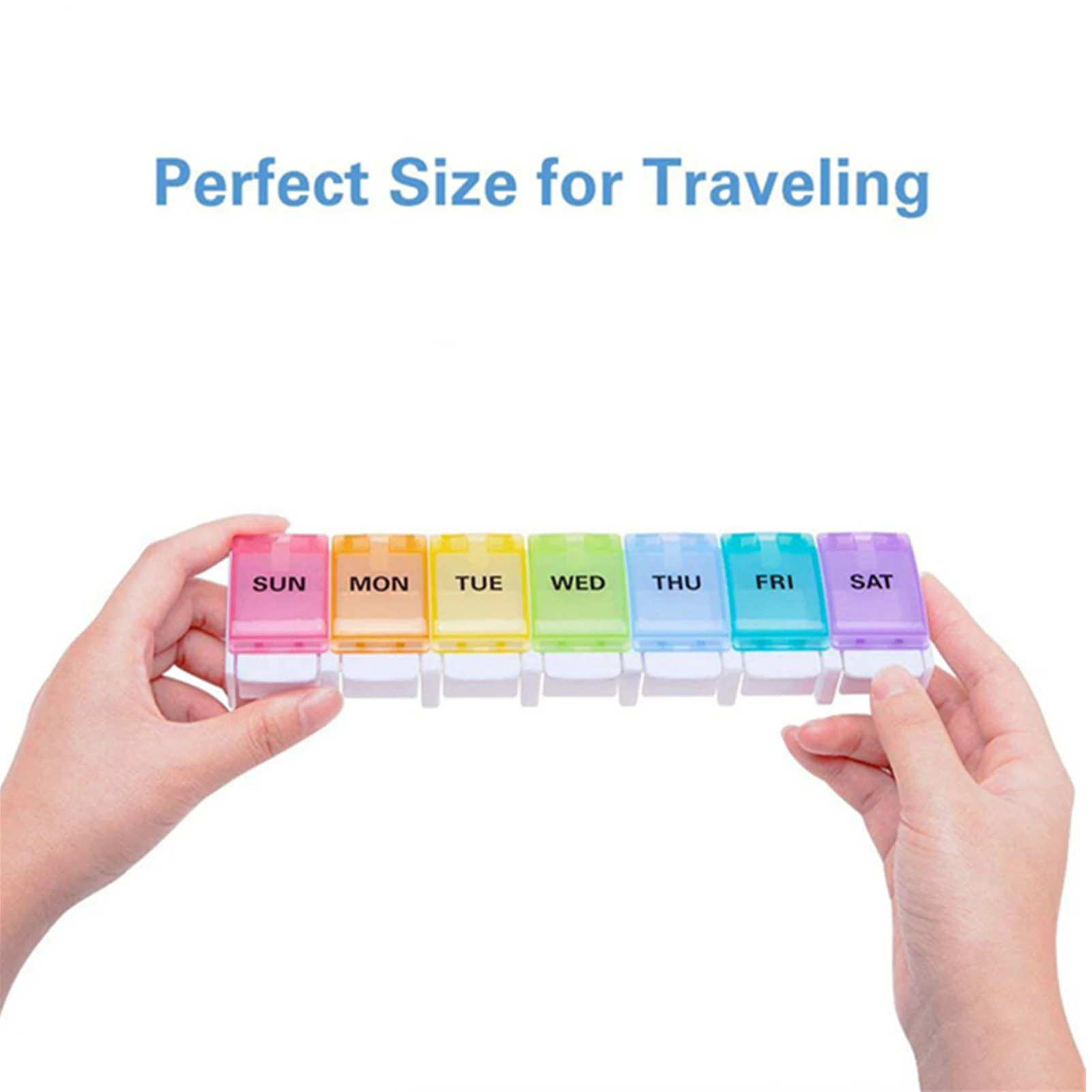 Pill Organizer for Travel Weekly Pill Box 7 Day Pill Case Daily Medicine Organizer 7 Compartments Pill Container