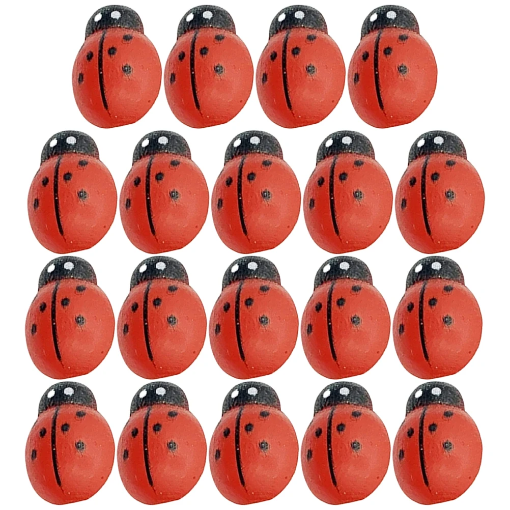 

100pcs Wooden Push Pin Cute Ladybug Shaped Thumb Tacks Decorative Novelty Map Marker Bulletin Board Cork Foam Photo Wall School